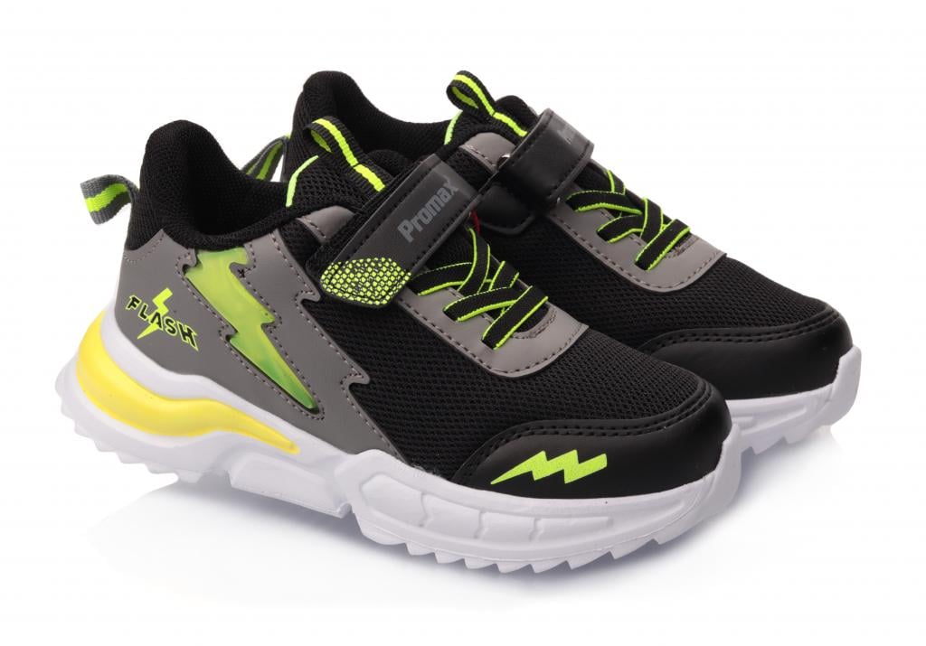 Кроссовки для мальчиков 1848 в сетку р. 26 Черно-салатовый