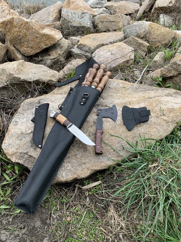 Набір шампурів Gorillas Market "Калчан Лісоруб" Gorillas BBQ у шкіряному чохлі - фото 2