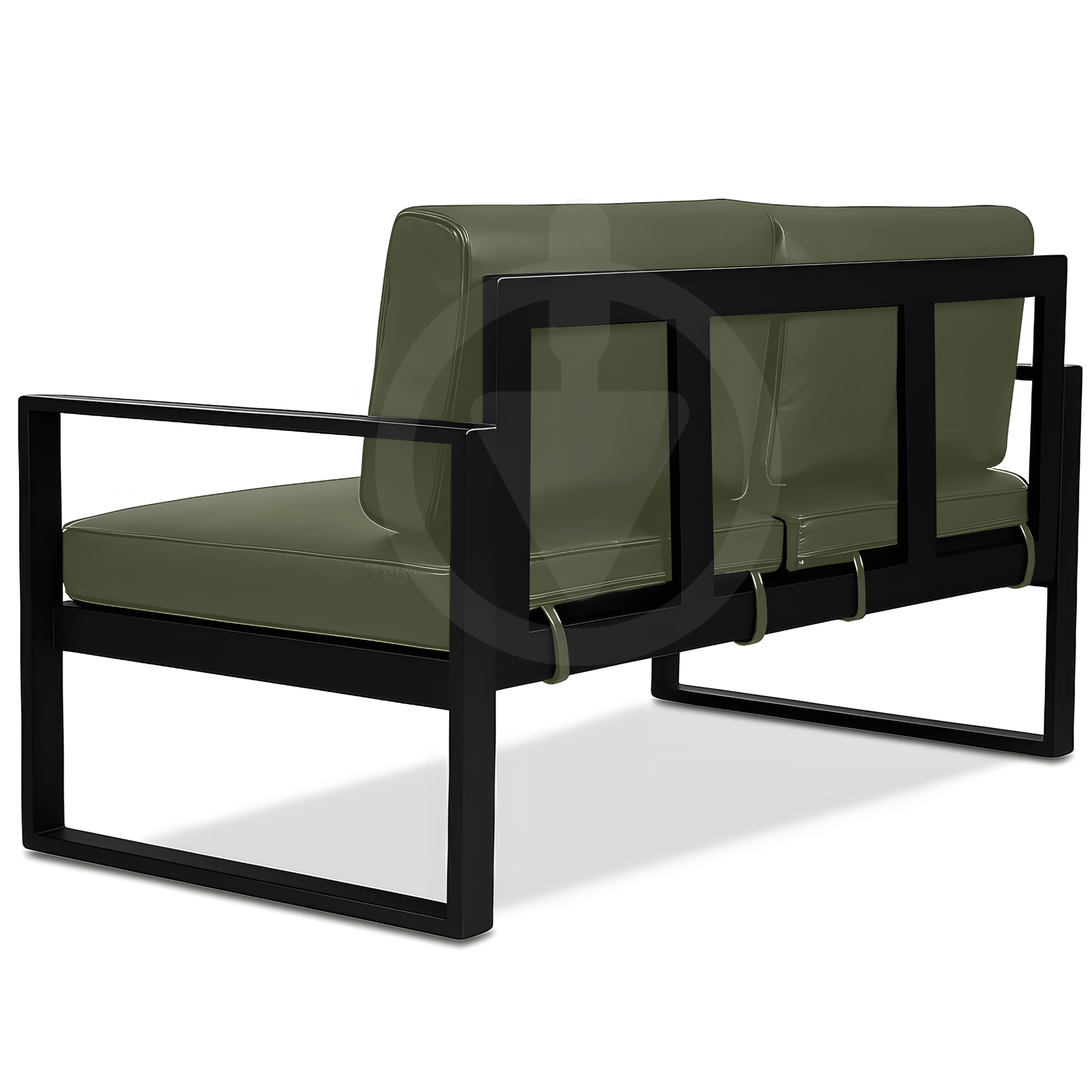 Диван металлический AVVS Бостон лофт с подлокотниками экокожа 130 см Темно-оливковый - фото 3 Диван металлический AVVS Бостон лофт с подлокотниками экокожа 130 см Темно-оливковый - фото 3