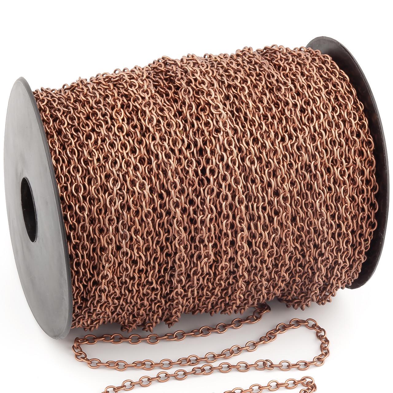 Цепь для рукоделия 3,8х5х0,8 мм 1 шт. 1 м Медный (ЦФ0305ь38)