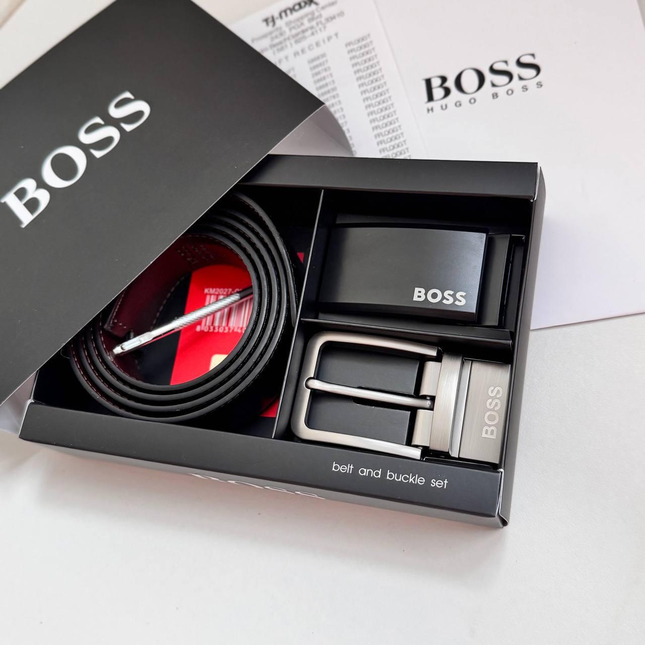 Ремень мужской Hugo Boss двухсторонний с двумя пряжками (203 PTR)