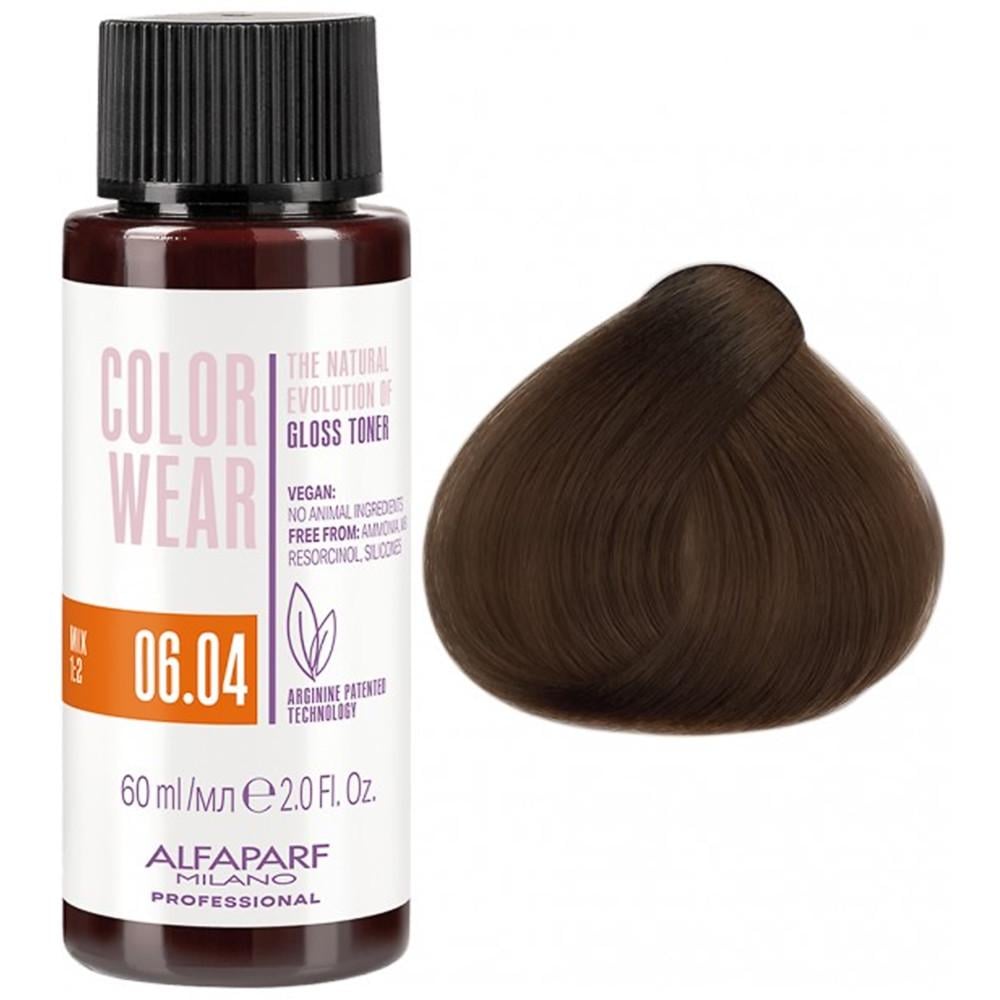 Краска для волос тонирующая Alfaparf Color Wear Gloss Toner 06.04 60 мл (8022297144665)
