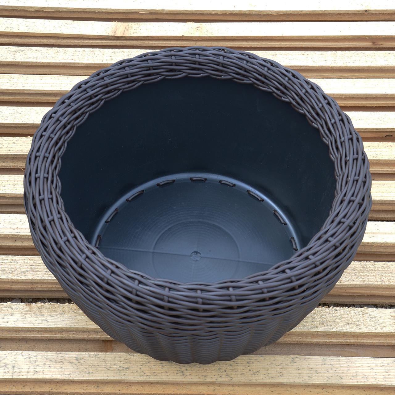 Кашпо велике для рослин та квітів з штучного ротангу/ручної роботи 45 л Венге (12343580) - фото 3 Кашпо велике для рослин та квітів з штучного ротангу/ручної роботи 45 л Венге (12343580) - фото 3