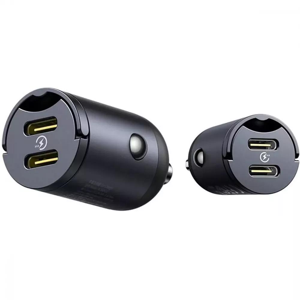 Автомобільний зарядний пристрій BASEUS Tiny Star Mini Car Charger 2xType-C 30W Black - фото 5 Автомобільний зарядний пристрій BASEUS Tiny Star Mini Car Charger 2xType-C 30W Black - фото 5