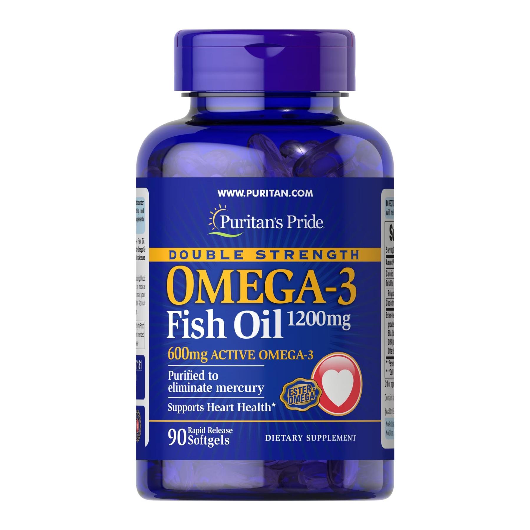 Добавка Double Strength Omega-3 Fish Oil 1200 mg/600 mg Omega-3 90 sgels (2022-10-1749)