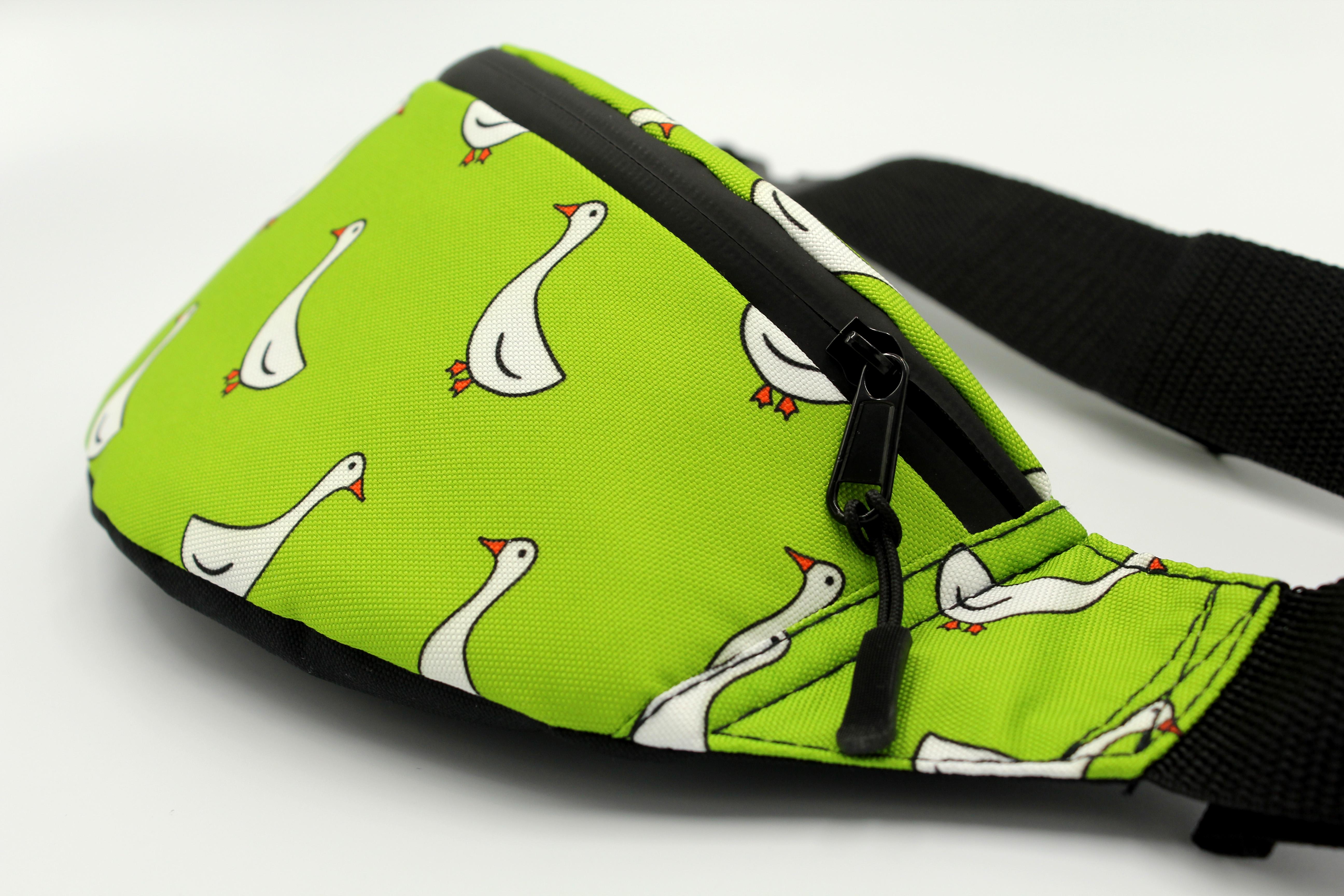 Сумка бананка Гуси Зеленый (BT-035) - фото 5 Сумка бананка Гуси Зеленый (BT-035) - фото 5