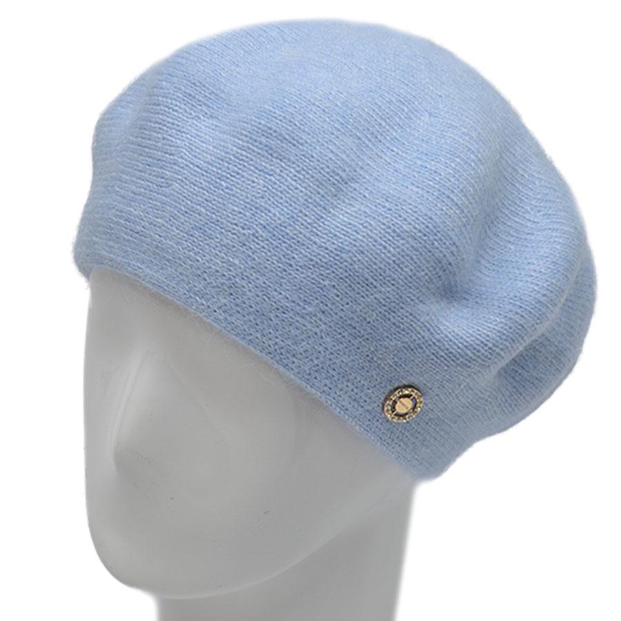 Берет жіночий ангоровий Novita Ніколь one size Блакитний