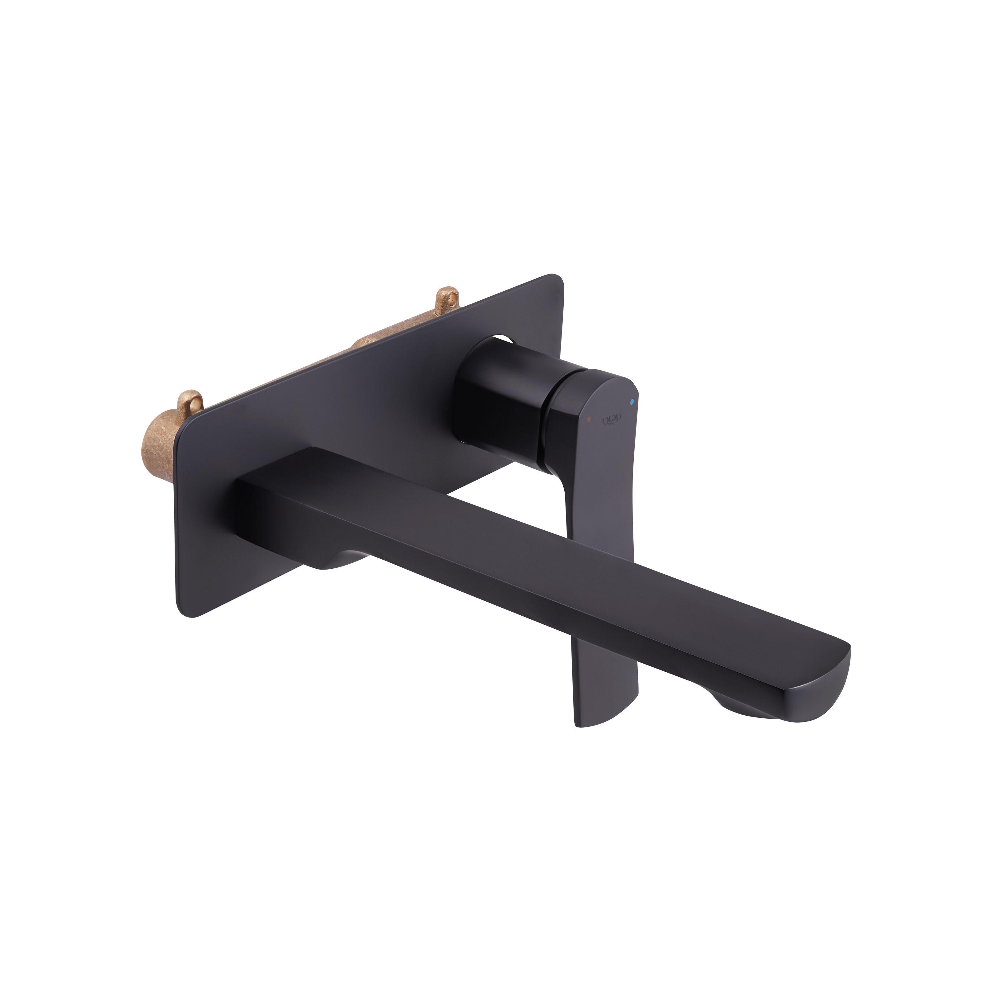 Смеситель для умывальника Q-tap Slavonice QTSLA3040103DB настенный однорычажный Черный (131274)