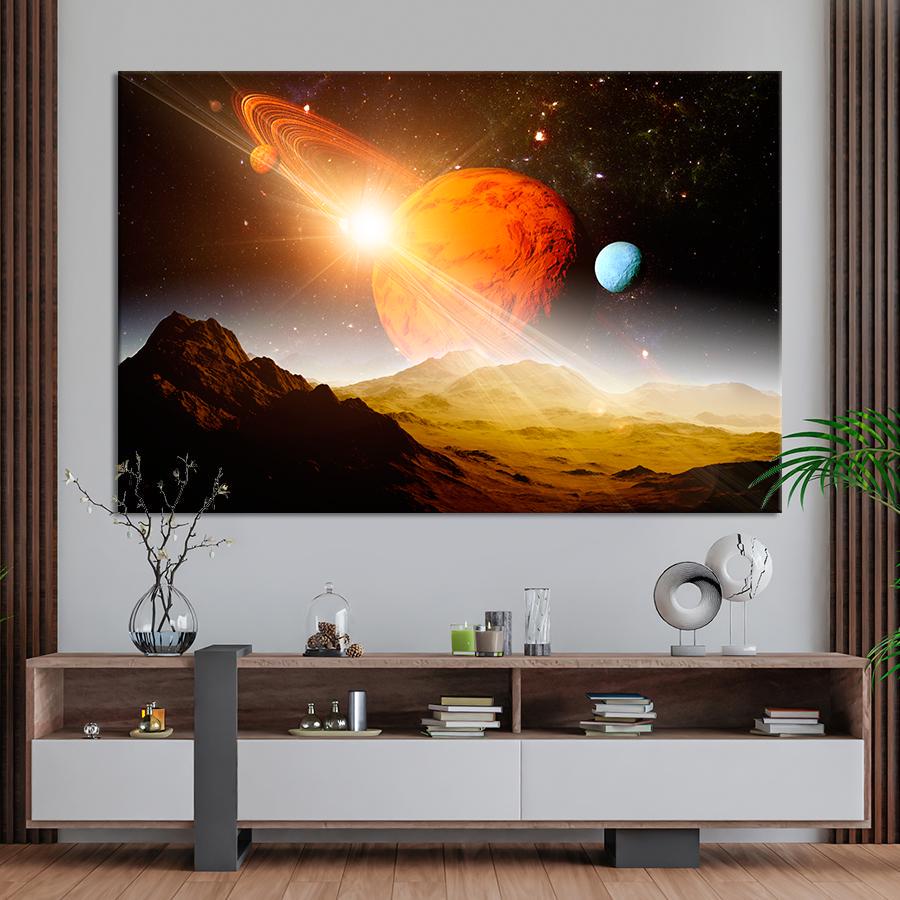 Картина на холсте Планета с кольцами 80x54 см (V199-1_L)