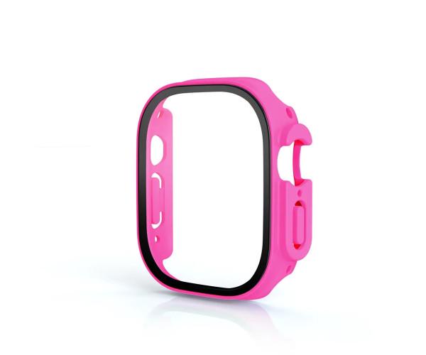 Чехол с защитным стеклом Protective Cover with Glass для Apple Watch 49 мм Малиновый