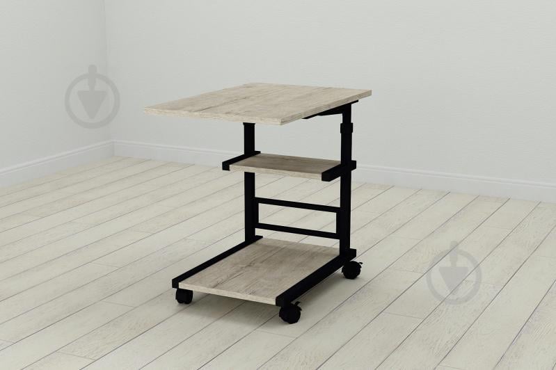 Стол приставной Ferrum-decor Адан 62x40x60 металл Черный ДСП Дуб Шервуд 16мм (ADA0002)