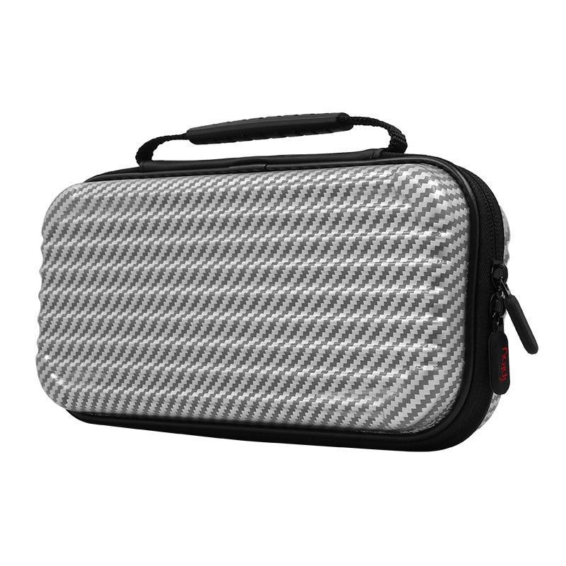 Чехол-кейс IPLAY для Nintendo Switch под карбон OLED Silver