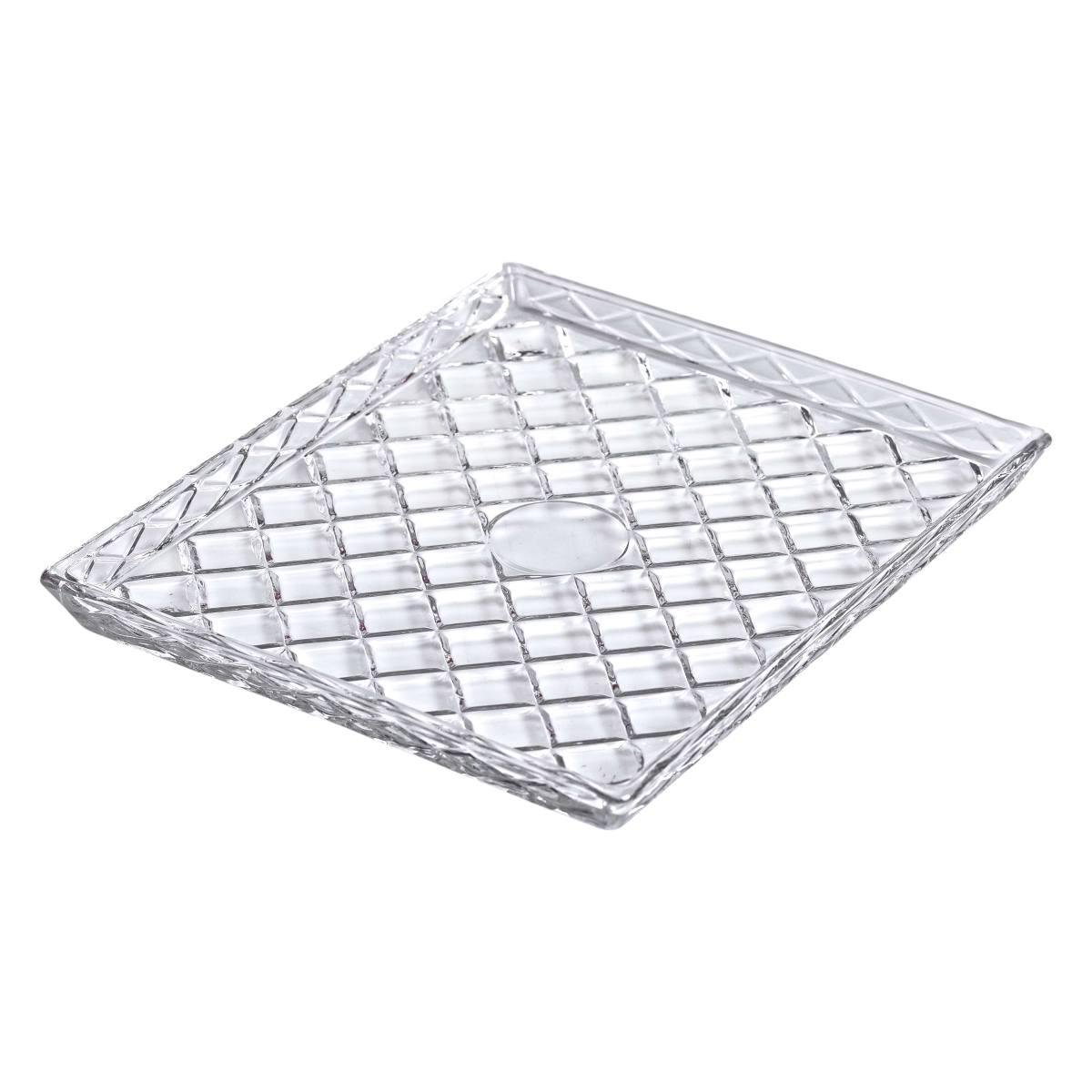 Блюдо для закусок Lirmartur HP-YH-39 стеклянное 24,5х20,5х2 см Прозрачный (25029586)