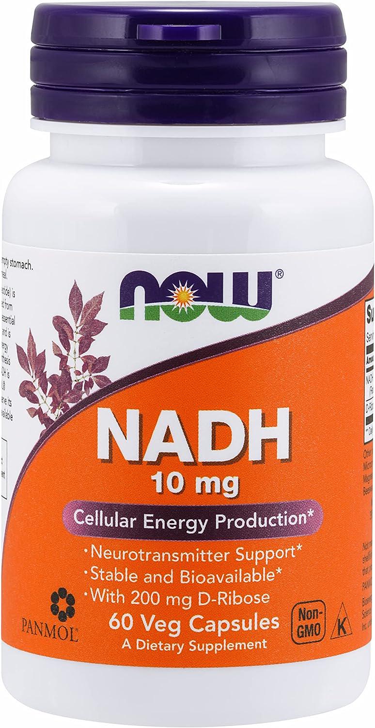 Витамины Now NADH 10mg With 200mg Ribose 60 veggie capsules