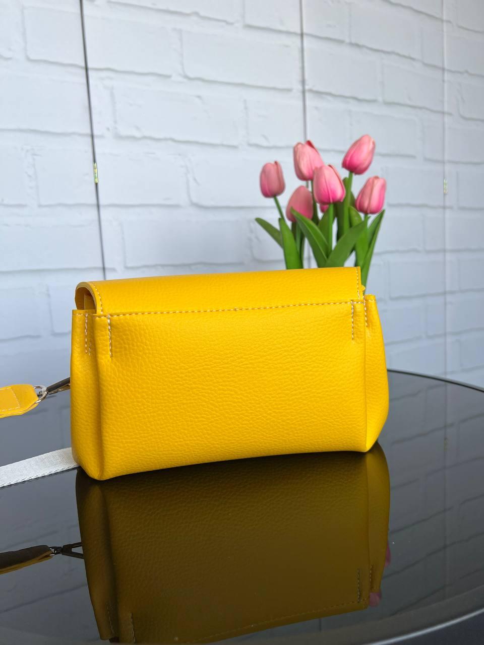 Сумка женская клатч кросс-боди из экокожи под клапаном на магните 24х14 см Желтый (2683574768) - фото 7 Сумка женская клатч кросс-боди из экокожи под клапаном на магните 24х14 см Желтый (2683574768) - фото 7