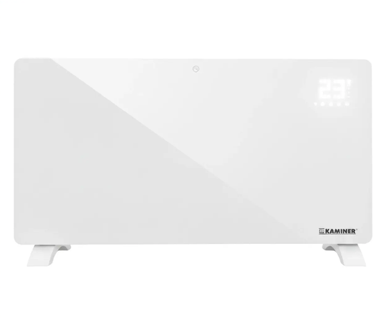 Конвектор скляний Kaminer Zelva 26573 2500 Вт WiFi X-Shape IP24 5–50 °C Білий (16917387)
