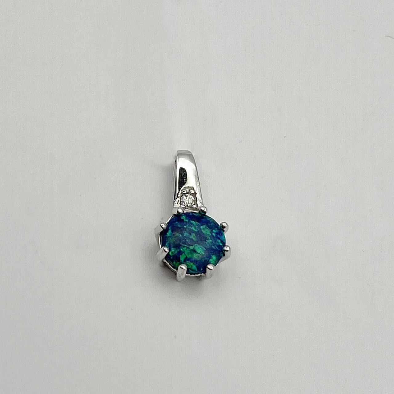Серебряный кулон с зеленым опалом 0,95 г (2500903958)