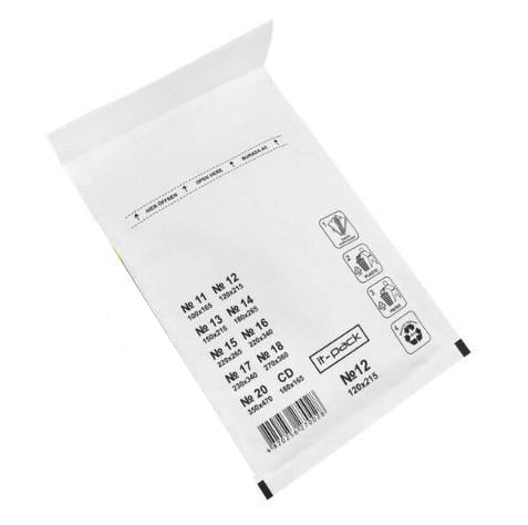 Конверт бандерольный с пупыркой B12 120х215 мм 200 шт. Белый