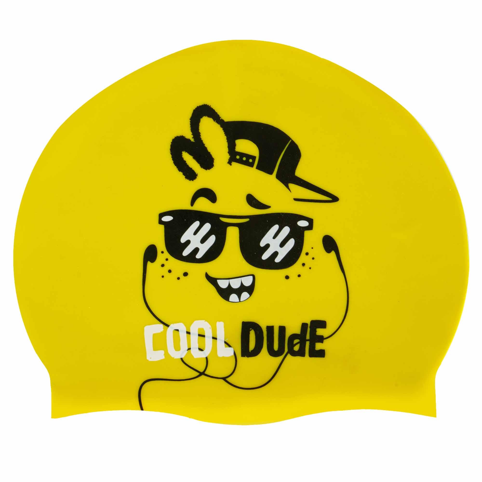 Шапочка для плавання Mad Wave Junior DUDE M057208 силіконова Жовтий (AM0009408)