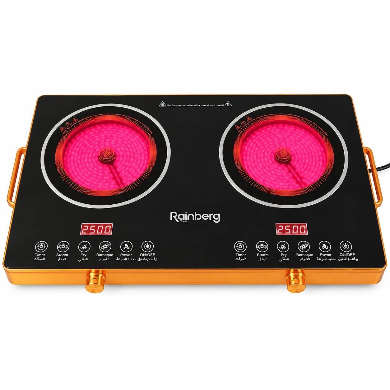 Плита инфракрасная настольная Rainberg RB-816 2 конфорки 5000 Вт Черный (GR-07006)