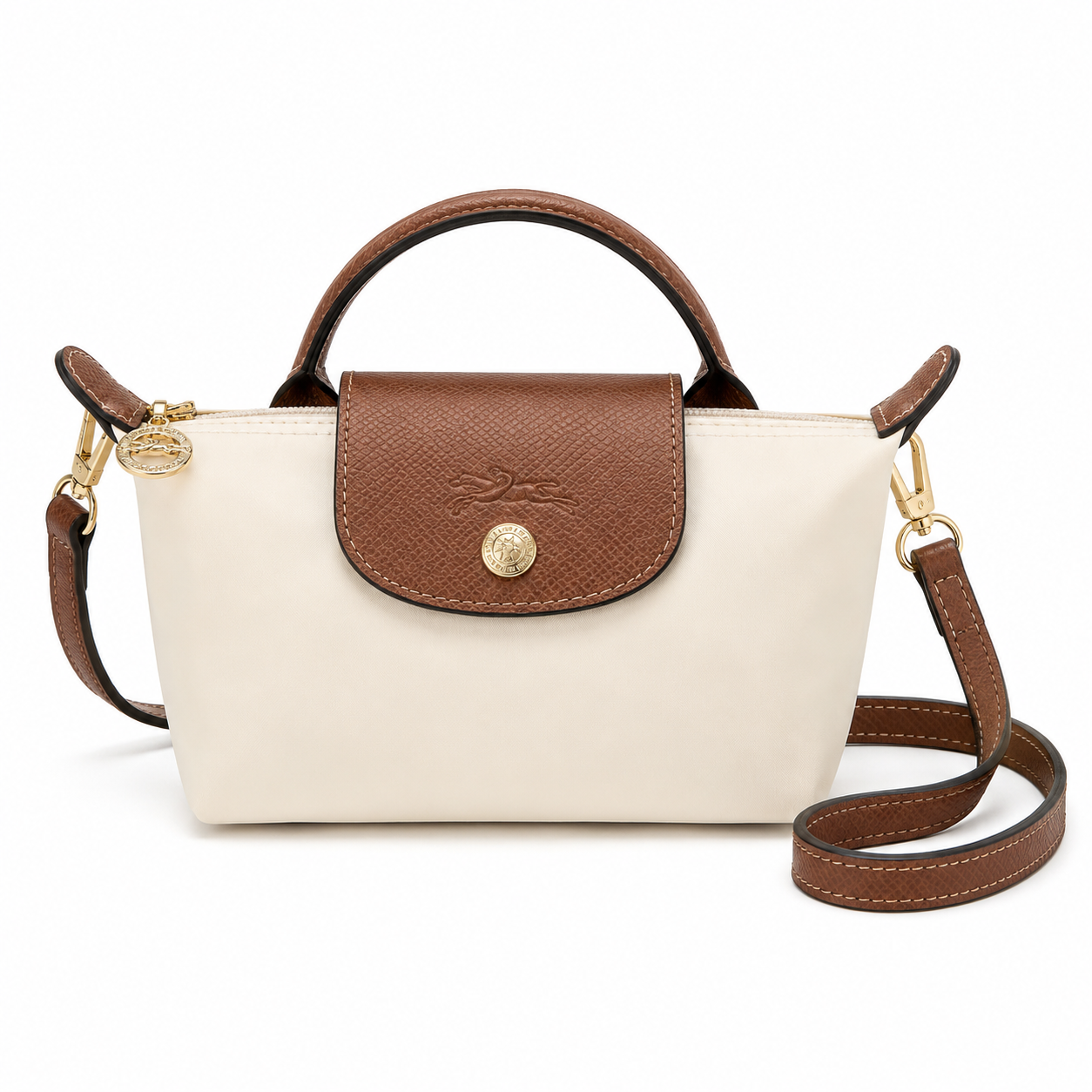 Сумка женская в стиле Longchamp Mini Le Pliage Белый