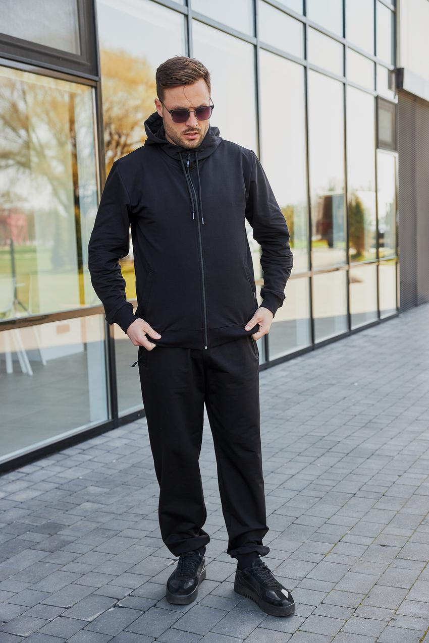 Мужской костюм М169.2 батал двухнитка XXL Черный (891-1-64)