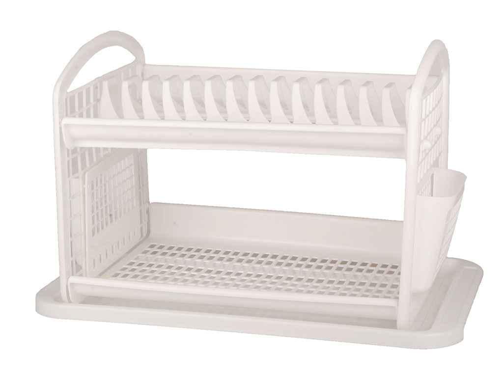 Сушилка для посуды Консенсус с поддоном двухъярусная Белый (102248) Сушилка для посуды Консенсус с поддоном двухъярусная Белый (102248)