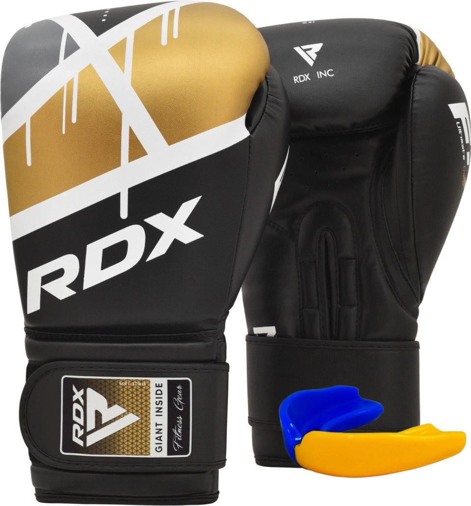 Боксерские перчатки RDX F7 Ego 16 унций капа в комплекте Black Golden (3019811938) Боксерские перчатки RDX F7 Ego 16 унций капа в комплекте Black Golden (3019811938)