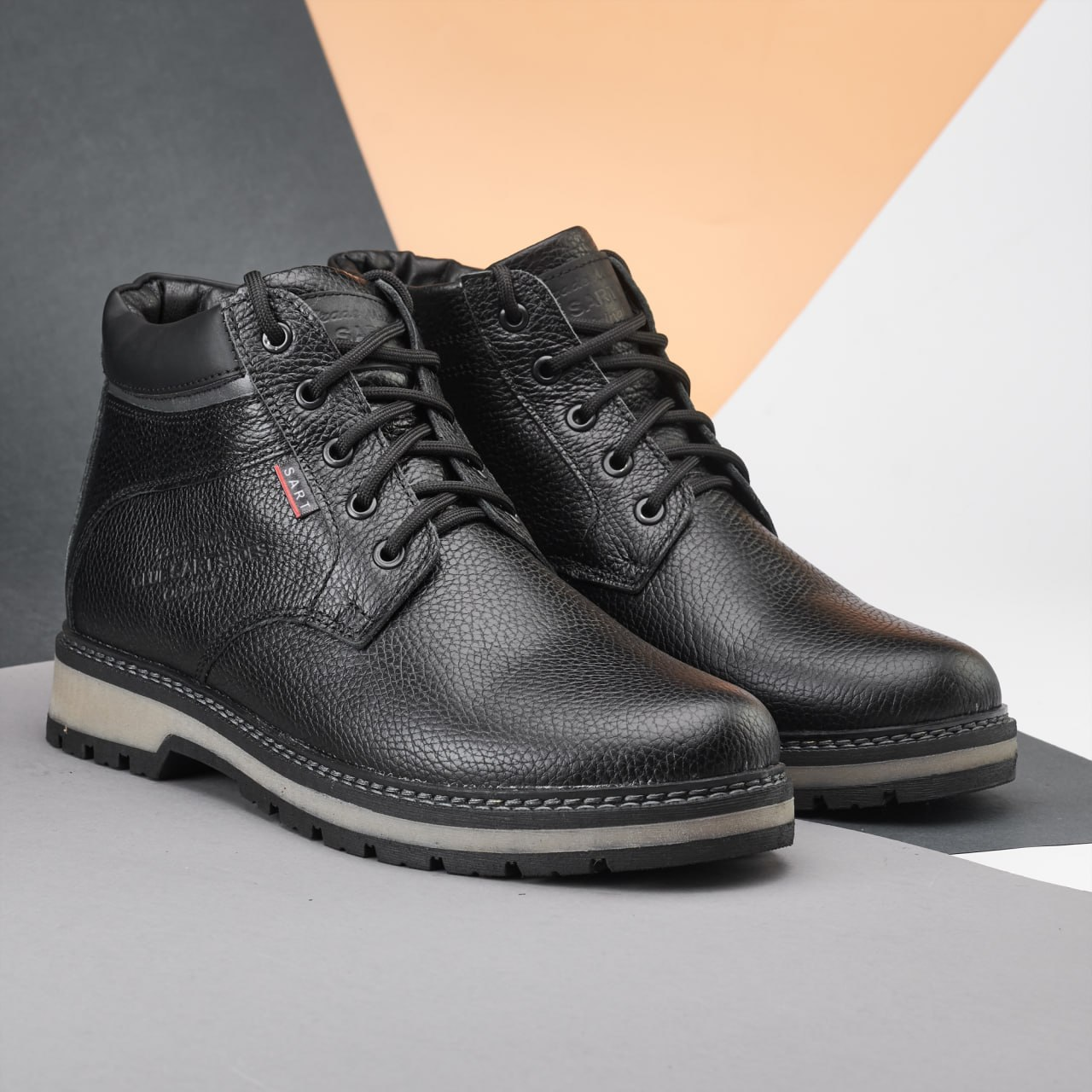 Черевики чоловічі шкіряні зимові на блискавці Crown р. 45 30 см Чорний (30154124)