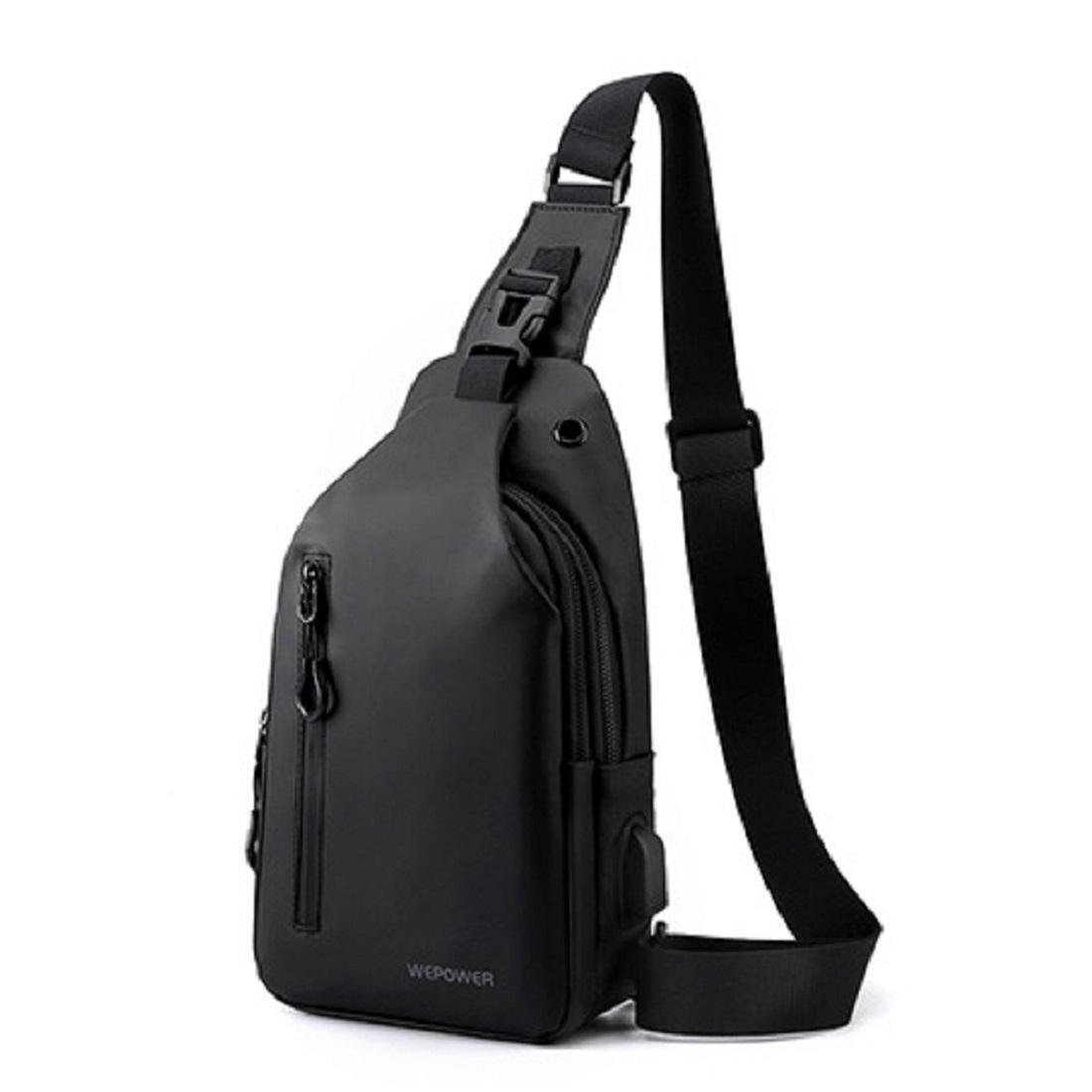 Чоловіча сумка через плече Royal Bag AT08-T-1100-28A на два відділи Чорний (6307)