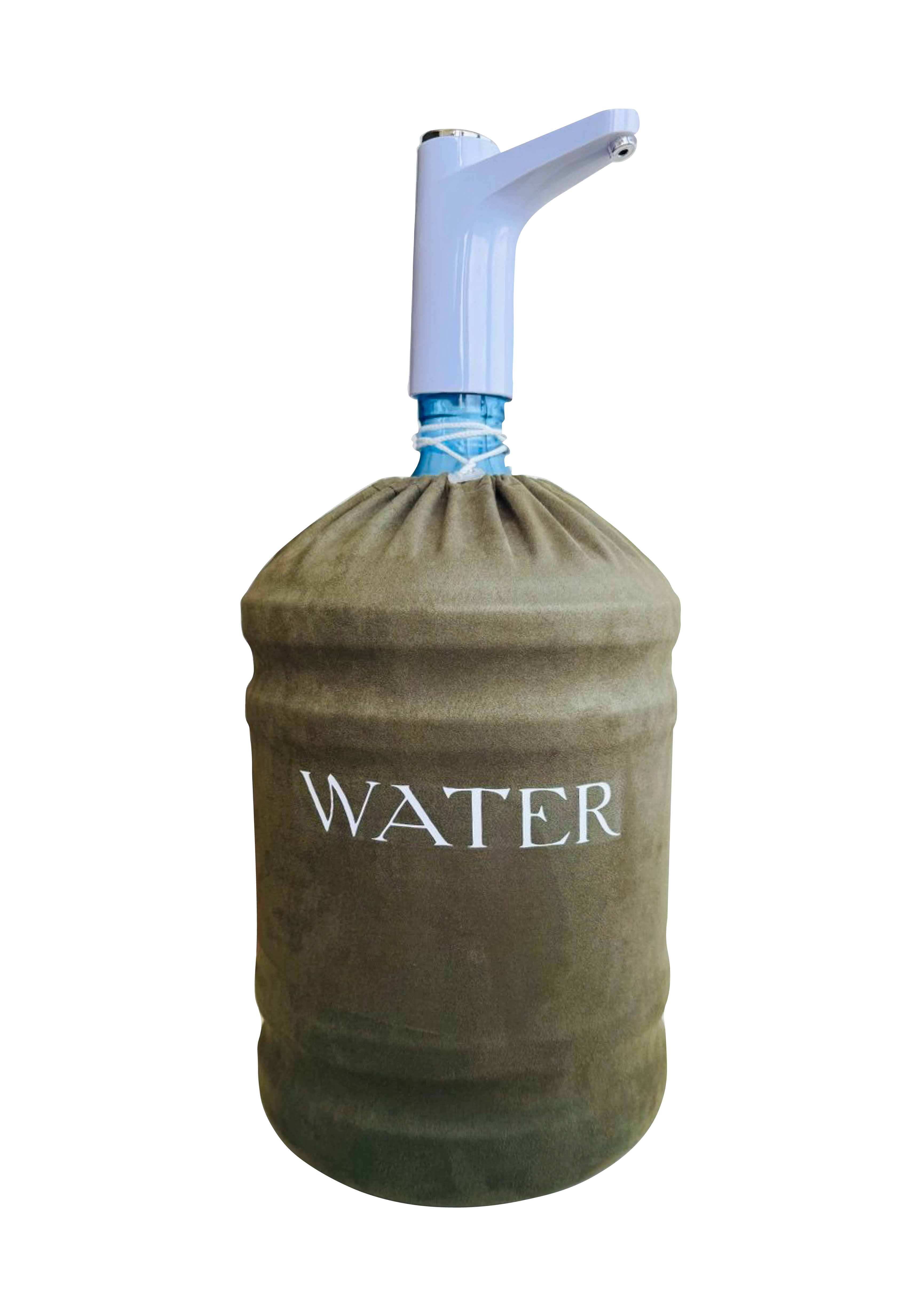 Чохол захисний для бутля з водою 18,9 л WATER на кулер/під помпу Зелений хакі (h2o109wnk)