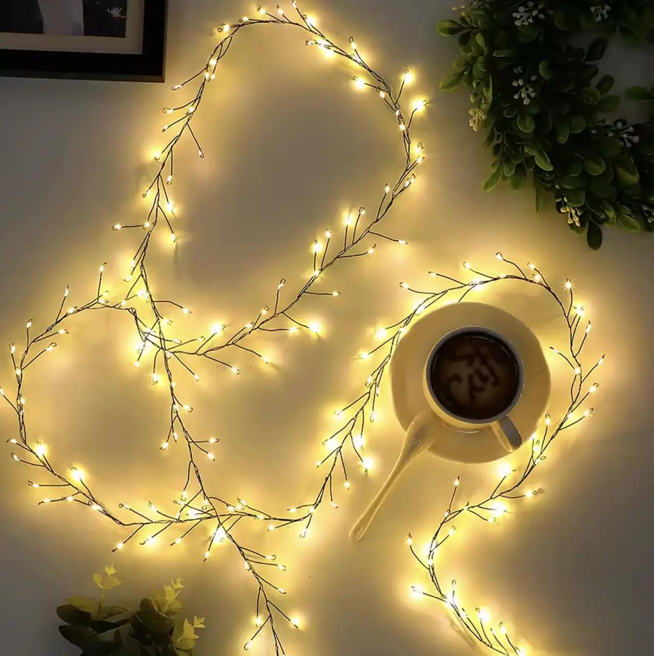 Гірлянда нитка-мішура з пультом на USB та з 8 режимами 1500 LED 50 м на зеленому проводі Тепле світло (FC25035) - фото 5 Гірлянда нитка-мішура з пультом на USB та з 8 режимами 1500 LED 50 м на зеленому проводі Тепле світло (FC25035) - фото 5