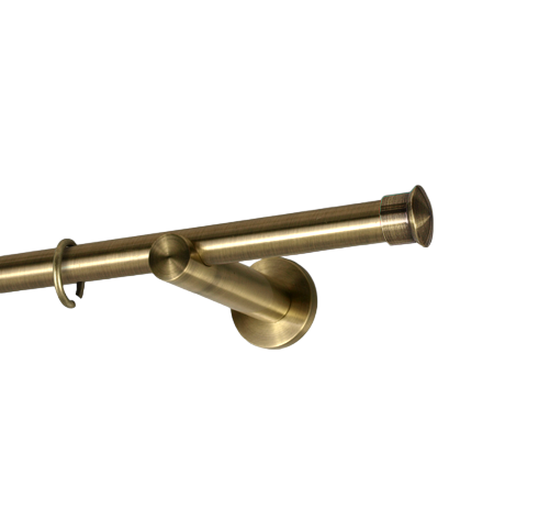 Карниз MStyle Дуо металлический однорядный труба гладкая 19 мм кронштейн цылиндр 240 см Антик (K010203)