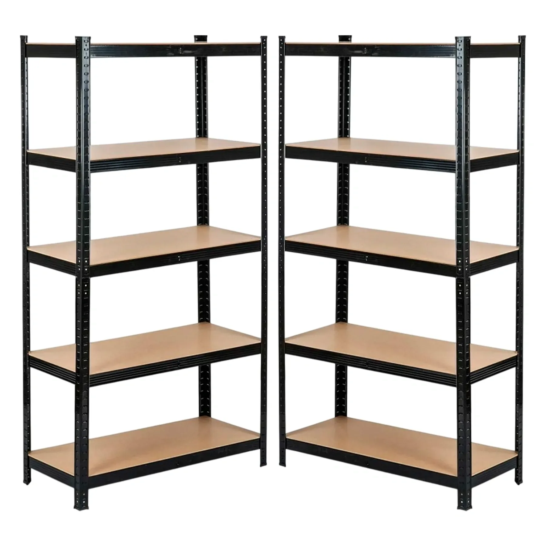 Комплект Стелаж 4P StrongShelf 180х90х40 см рівномірне навантаження 175 кг/полицю загальне навантаження до 875 кг/стелаж 2 шт. Чорний