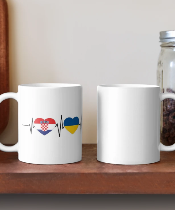 Чашка керамическая с принтом Ukraine Croatia 330 мл Белый (УКР393Ч) - фото 2 Чашка керамическая с принтом Ukraine Croatia 330 мл Белый (УКР393Ч) - фото 2