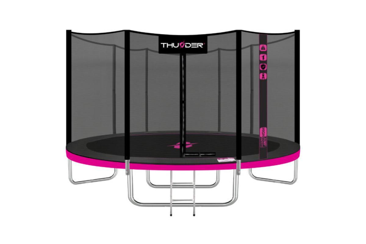 Батут із внутрішньою сіткою Thunder OUTSIDE PRO 12FT 366 см Black/Pink (62058)
