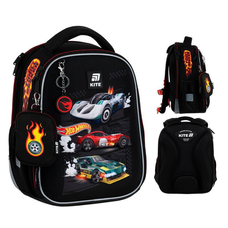 Шкільний рюкзак каркасний KITE Education 555 Hot Wheels 14 л Чорний (HW25-555S) - фото 8