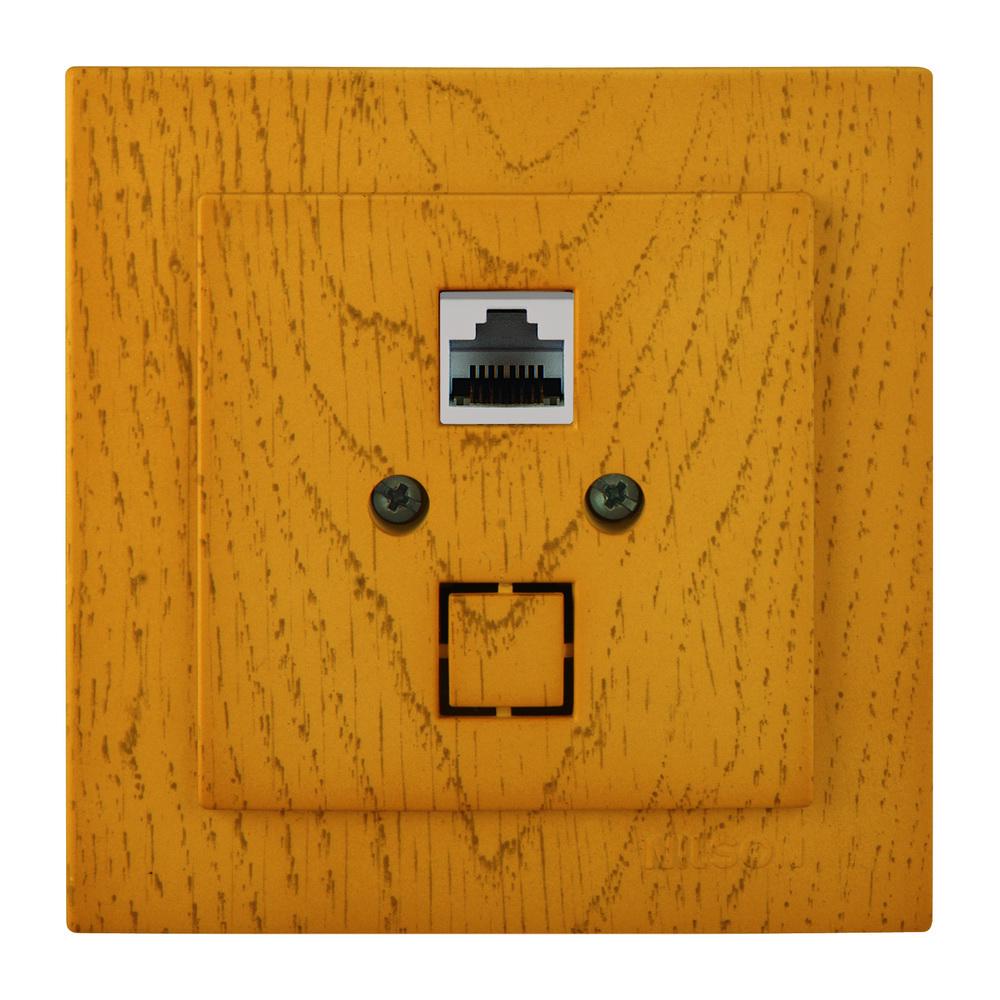 Розетка одинарная компьютерная RJ-45 Nilson Touran Дуб (00000019941)