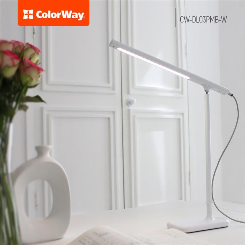 Лампа настольная LED ColorWay CW-DL03PMB-W White (210731) - фото 8
