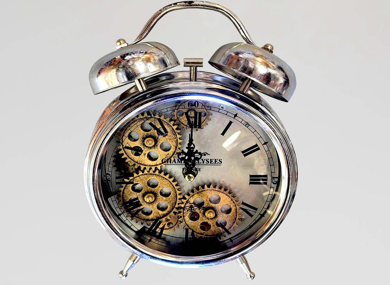 Годинник настільний безшумний OV-0009 20х26 см металевий під старину (2861666834)