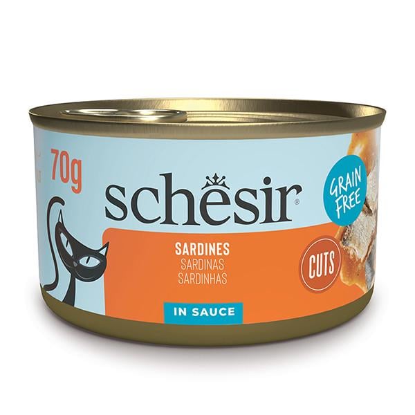 Корм беззерновой влажный консервы для кошек Schesir Grill Sardines сардина в соусе банка 70 г (111104)
