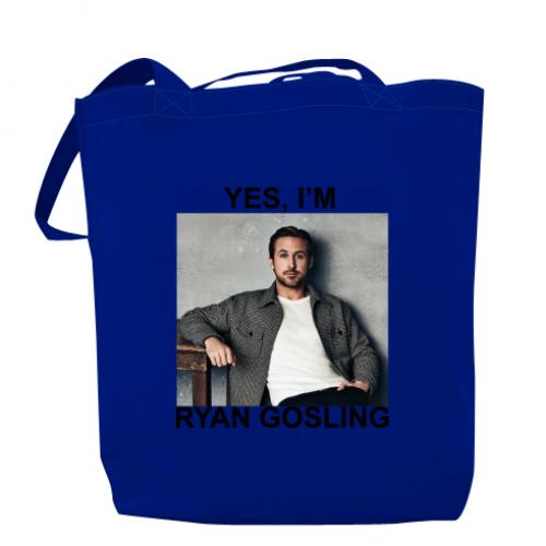 Шопер Yes, I'm Ryan Gosling 37х41 см Синій (16061429-5-195420) - фото 1