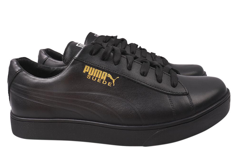 Кеди чоловічі New Man зі шкіри на низькому ходу на шнурівці р. 41 Чорний (57-21DTS)