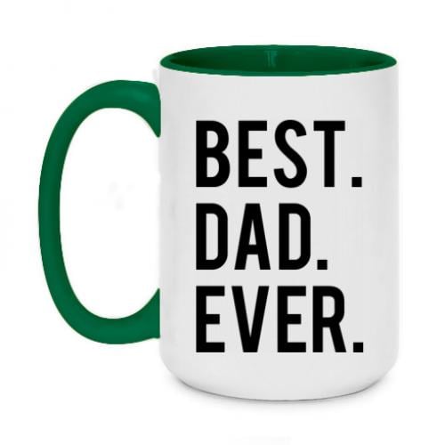 Чашка двухцветная "Best. Dad. Ever." 420 мл Темно-зеленый (6284963-16-126129)