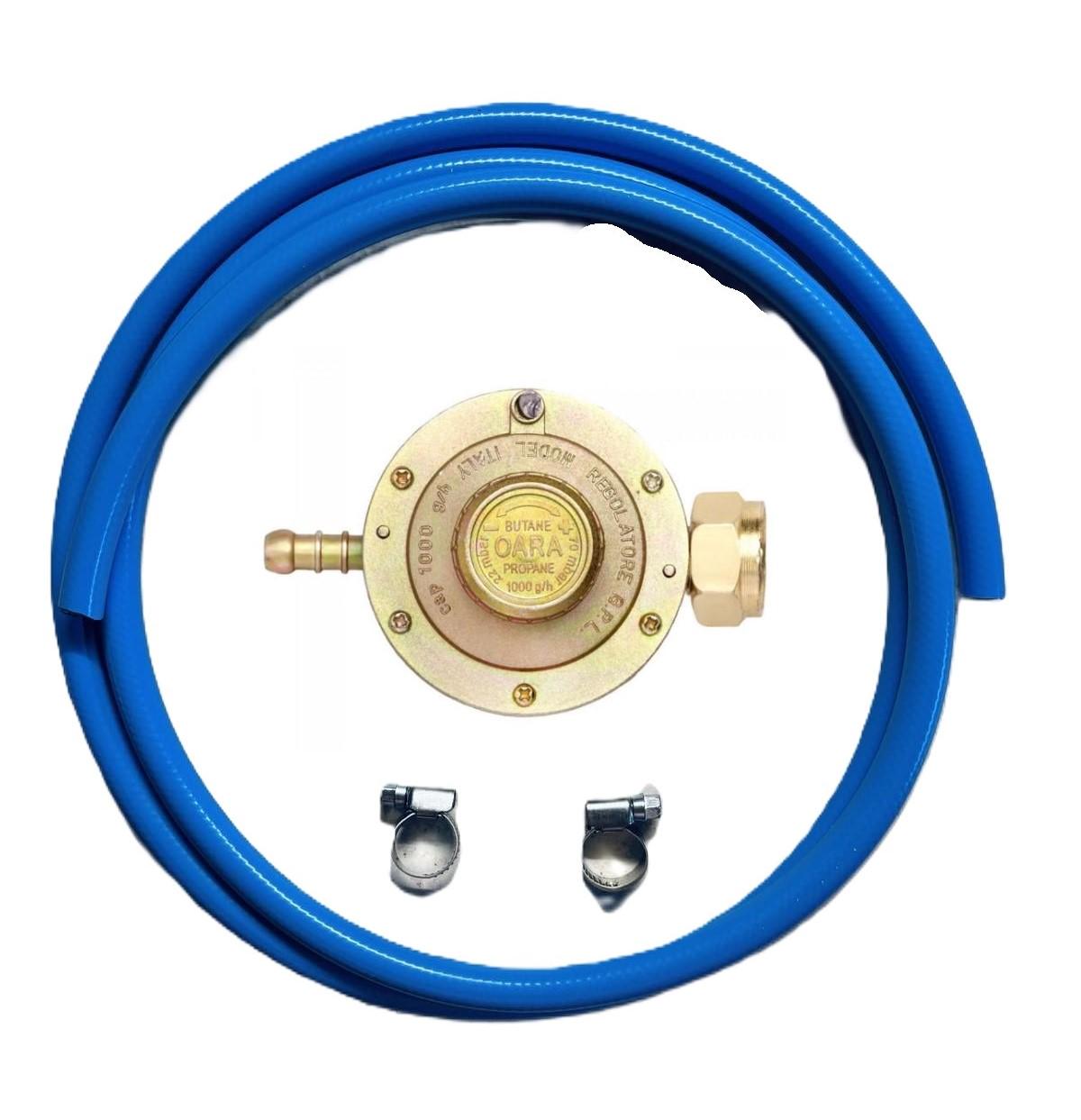 Комплект для подключения к газовому баллону OARA ITALY редуктор шланг Flex 2 м хомуты (8059)
