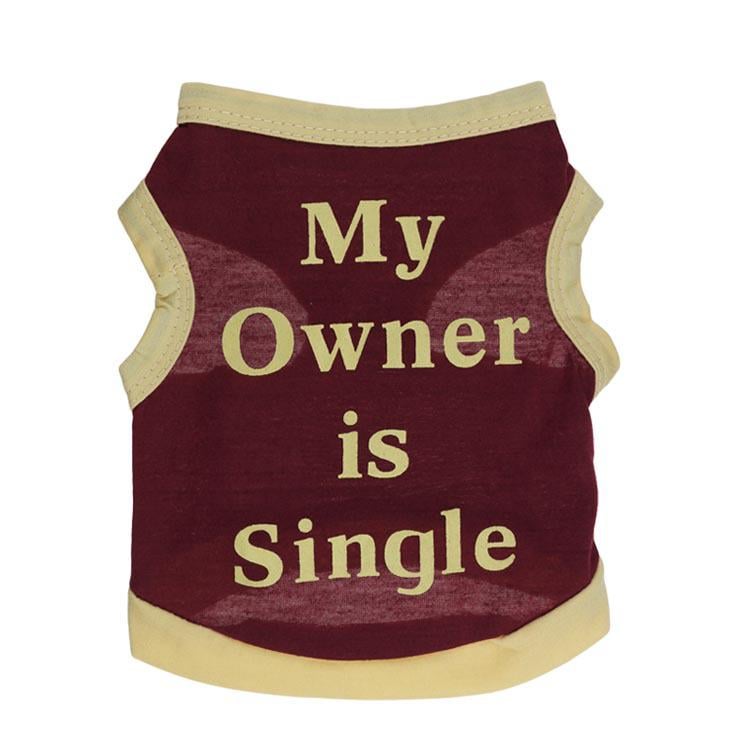 Майка для собак "My Owner is Single" S Червоний (1N0681)