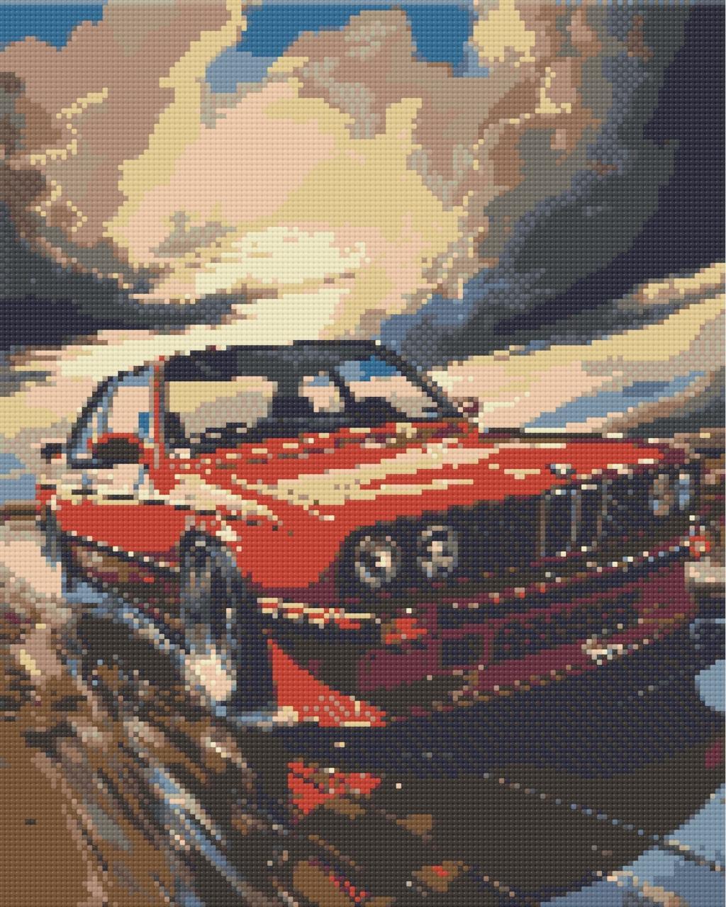 Алмазная мозаика Оригами вышивка Авто BMW E34 40х50 см