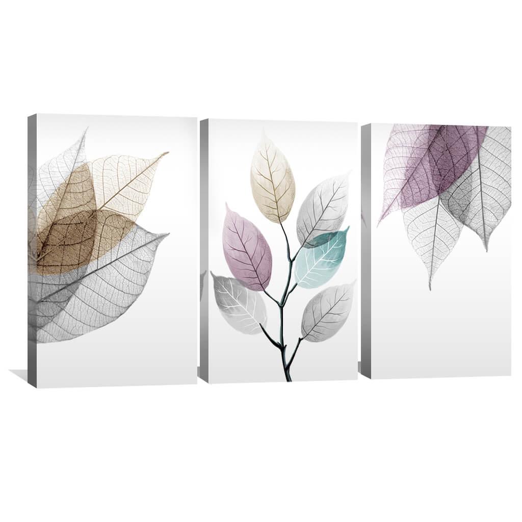 Картина Абстрактные листья 120x50 см (Y3-21)