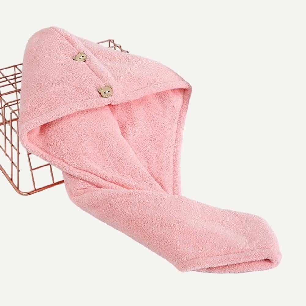 Полотенце-тюрбан чалма для сушки волос Bestlove Розовый (HA-381)