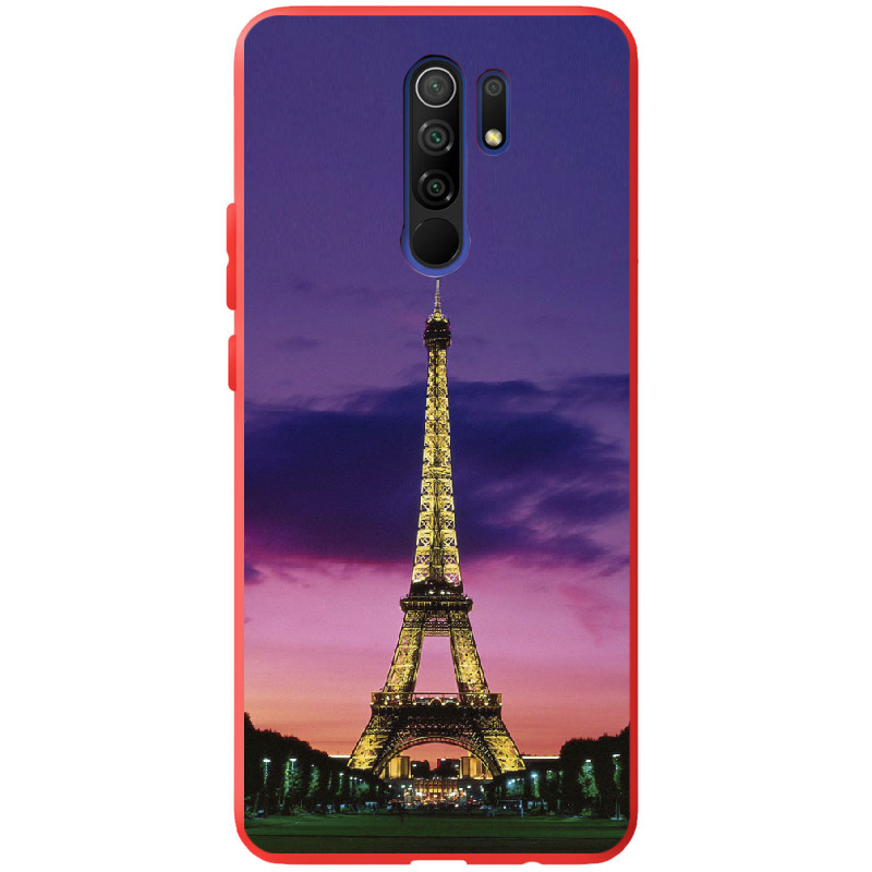 Чехол BoxFace Xiaomi Redmi 9 Полночь в Париже Красный силикон (40233-up964-41139)